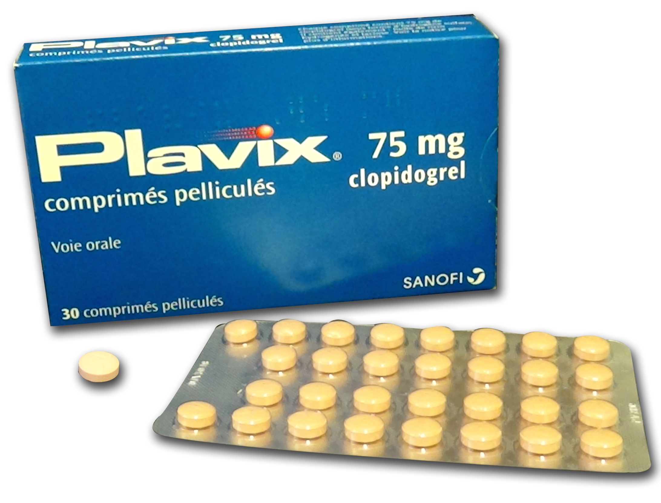 Visuel de l'emballage du médicament PLAVIX 75 mg.