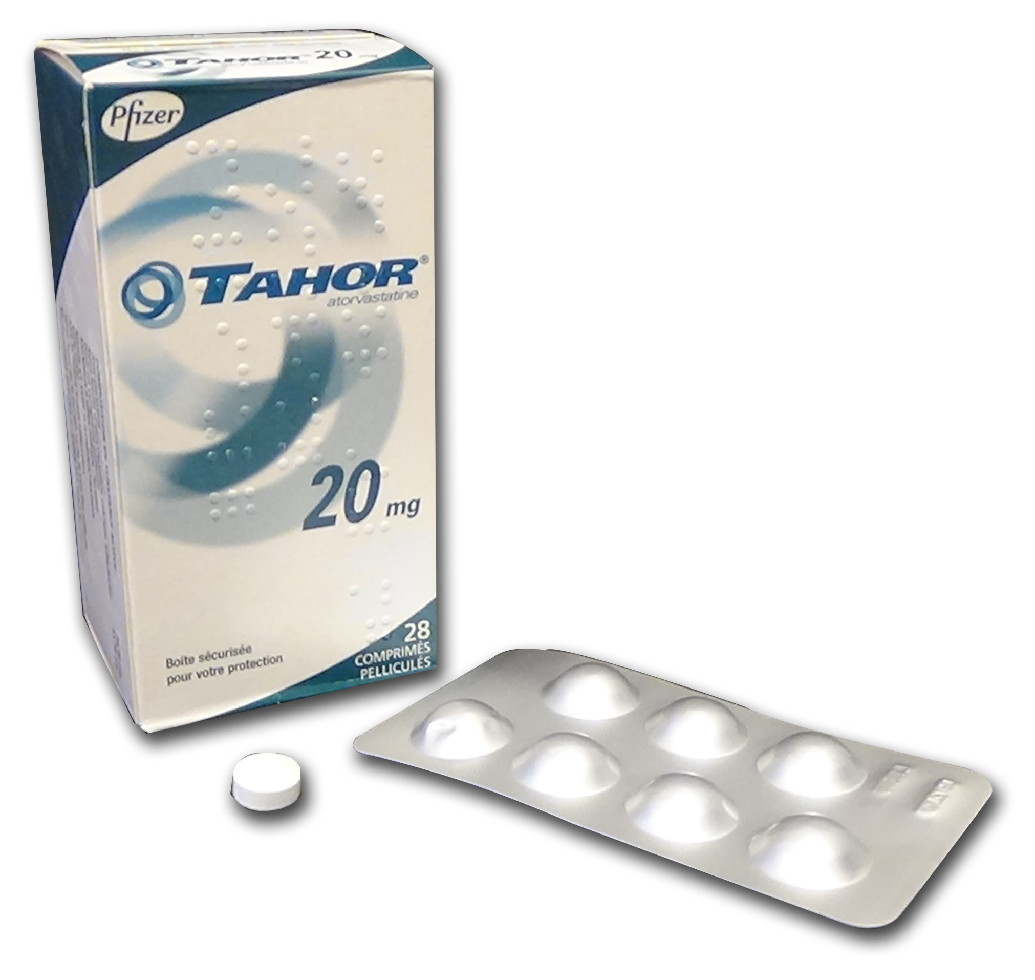 Visuel de l'emballage du mdicament TAHOR 20 mg.